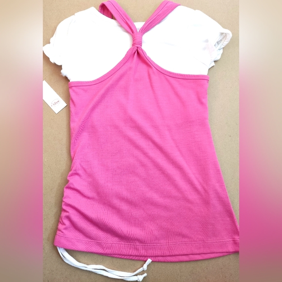 Disney Hannah Montana Girls Two Pieces Tank with built-in White Tee-Short Sleeve - Picture 2 of 9